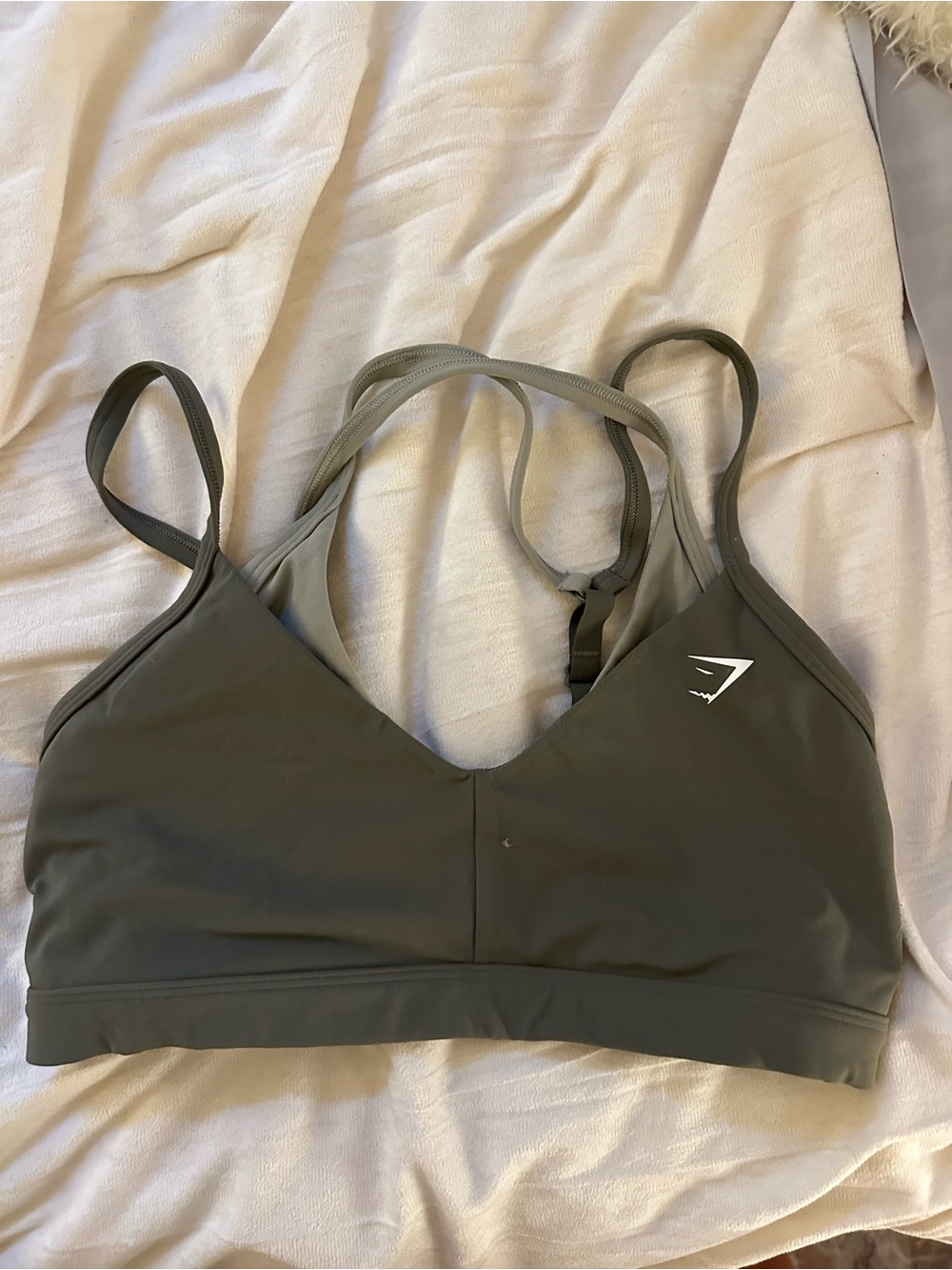 Gymshark Olive Green Double-Strap Sports Bra